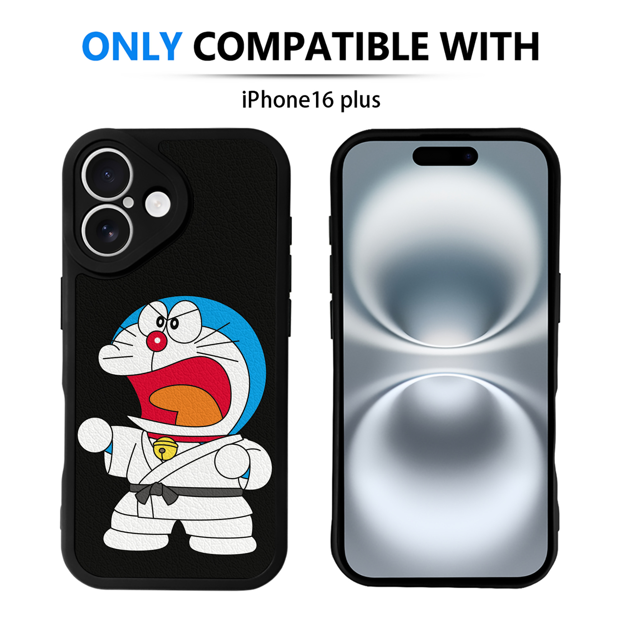 （画像用） ドラえもん Doraemon 【iPhone 16シリーズ対応】シリコンスマホケース（レザー調） 材質：シリコン